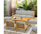 Livsip Outdoor Sofa Set Patio Furniture Wooden Table & Chairs Garden Lounge 8 Piece