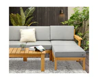 Livsip Outdoor Sofa Set Patio Furniture Wooden Table & Chairs Garden Lounge 8 Piece