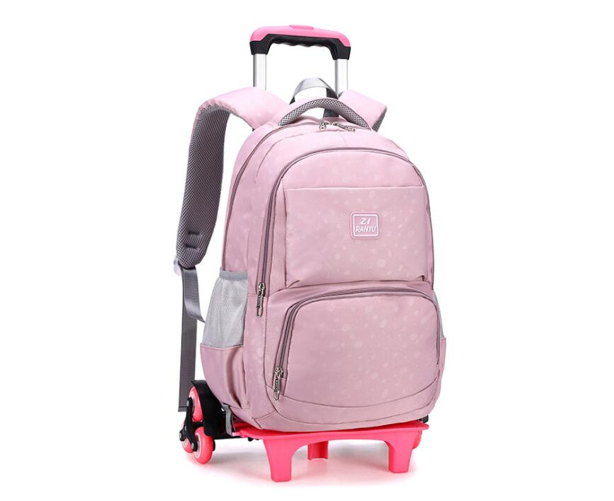 kids school bag with wheels for girl Student trolley backpack Book bag ...