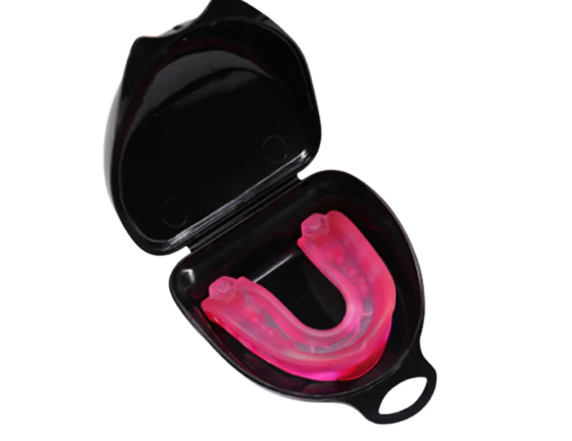 1Pc Teeth Protector Mouth Guard Protective Brace for Adults Basketball Boxing-Pink