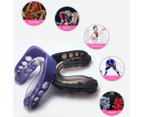 1Pc Teeth Protector Mouth Guard Protective Brace for Adults Basketball Boxing-Blue Black