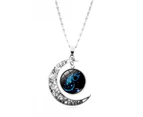 12 Constellation Half Moon Zodiac Sign Astrology Horoscope Pendant Necklace Aquarius