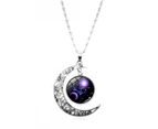 12 Constellation Half Moon Zodiac Sign Astrology Horoscope Pendant Necklace Libra