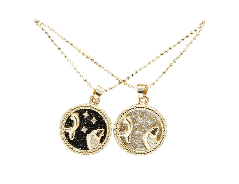12 Constellation Round Necklace for Women Men Couple Creative Pendant Accessory Pisces