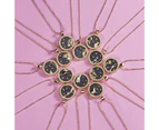 12 Constellation Round Necklace for Women Men Couple Creative Pendant Accessory Gemini