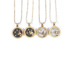 12 Constellation Round Necklace for Women Men Couple Creative Pendant Accessory Taurus