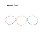 3Pcs/Set Beads Choker Colorful Skin-friendly Handmade Star Moon Pendant Necklace for Daily Wear 3