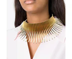 Choker Necklace Geometry Shape Decoration Women All Match Long Lasting Metal Choker for Cocktail Party Golden