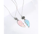 2Pcs Couple Necklaces Sequin Stitching Heart Broken Jewelry Shiny All Match Necklaces Bracelets Jewelry Gifts Necklace