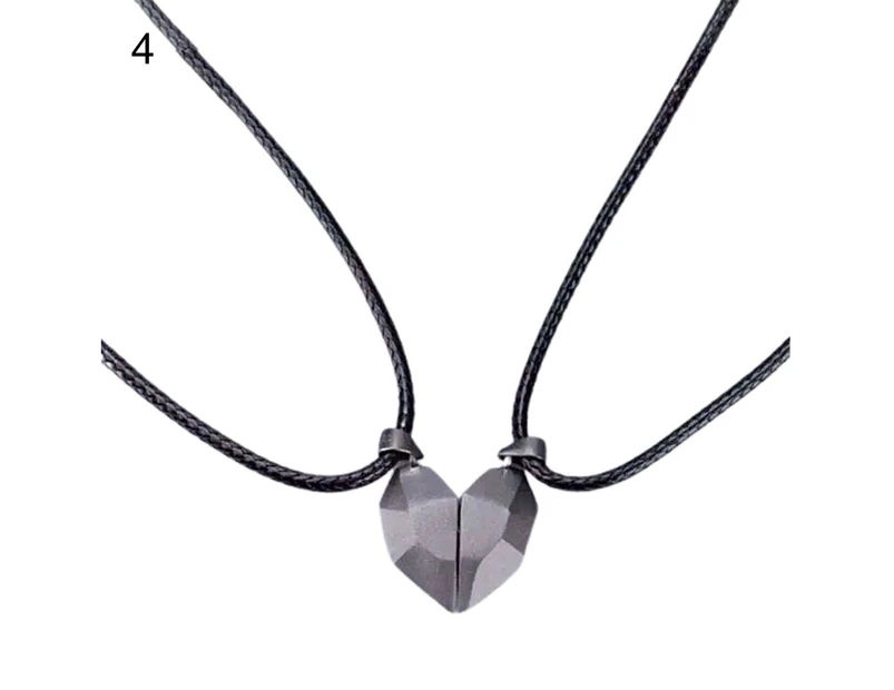 2Pcs Couple Necklaces Heart Pendant Vintage Jewelry Punk Long Lasting Pendant Necklaces Jewelry Gifts 4