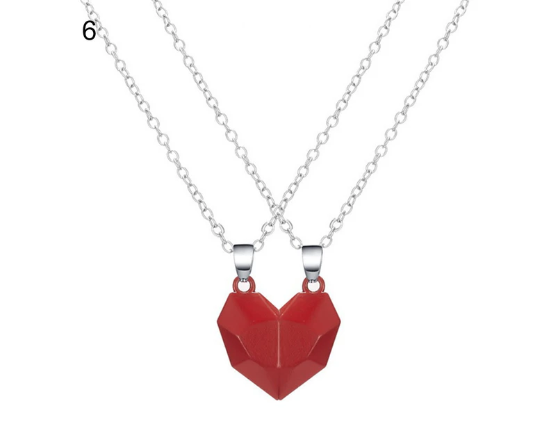 2Pcs Couple Necklaces Heart Pendant Vintage Jewelry Punk Long Lasting Pendant Necklaces Jewelry Gifts 6