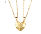 2Pcs Couple Necklaces Heart Pendant Vintage Jewelry Punk Long Lasting Pendant Necklaces Jewelry Gifts 7