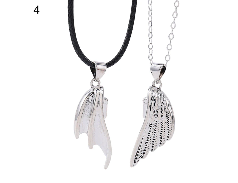 1 Pair Matching Necklace Magnetic Angel Wing Creative All Match Couple Pendants for Gift 4