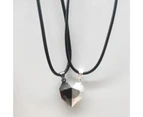 2Pcs Couple Necklaces Heart Pendant Vintage Jewelry Punk Long Lasting Pendant Necklaces Jewelry Gifts 2