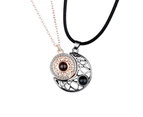 1 Pair Matching Necklace Magnetic Sun Moon Creative His-and-hers Necklace for Gift 2