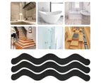12Pcs/24Pcs Shower Sticker Increases Friction Self-Adhesive S-Shaped Strips Anti-Slip Bathroom Bathtub Stickers for Home Black