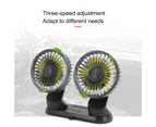 Cooling Fan Adjustable 3 Levels ABS USB Double-headed Car Electric Cooling Fan for Dashboard