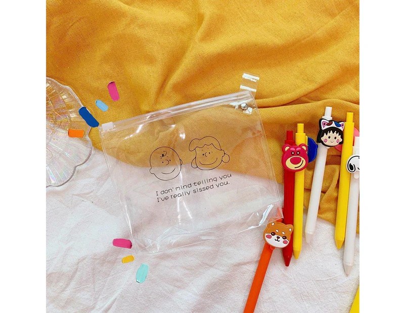 Sumg Korean Cosmetic Bag Cute Transparent Pencil Bag Pvc Coin Purse Handbag