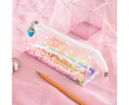 Travel Girl PVC Cosmetic Bags Fashion Laser Transparent Zipper Makeup Bags Organizer Beauty Bath Wash Toiletry Bag Pencil Bag