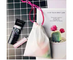 White Cosmetics Candy Snacks Accessories Drawstring Polyester Storage Bag#Face Show