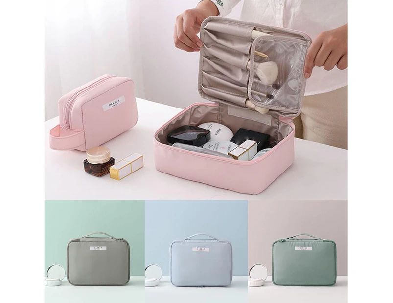Women's Solid Color Cosmetic Bag Square Storage Bag Portable Travel Storage Bag