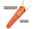 Yali 1 Pc Single Scissor Bag Leather Scissor Case Tool Holster Pliers Belt Clip Bag Leather Sheath Color Random
