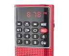 L-328 FM Radio Multifunctional Rechargeable Portable USB TF MP3 Player Handheld Speaker for Outdoor - Red