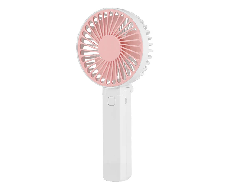 Portable Fan Natural Wind Mute Foldable Storage Mini 3 Gears Handheld USB Charging Fan for Desk - Pink