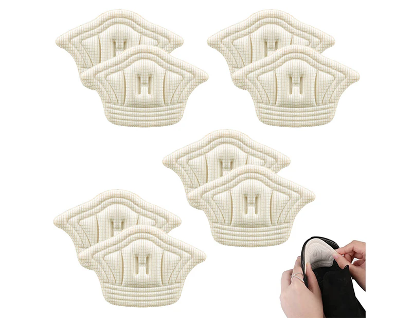 Dual Heel Pads For Loose Shoes, Heel Grip Inserts On Heel Pads, Friction, Blister Heel Stickers—Apricot Color—10Mm