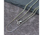 Retro Unisex Chain Unfading 925 Silver Hip Hop Short Clavicle Necklace for Date Silver