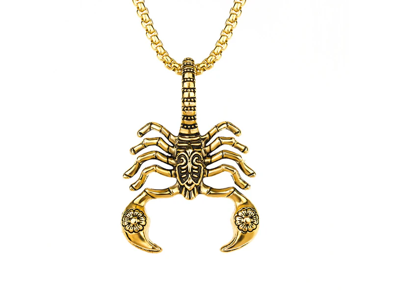 Portable Pendant Necklace Hard Broke Alloy Hollow Scorpion Shape Unisex Necklace for Daily Golden