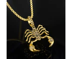 Portable Pendant Necklace Hard Broke Alloy Hollow Scorpion Shape Unisex Necklace for Daily Golden