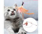 Feather Stick Interactive Bendable Steel Wire Cat Teaser Stick for Leisure