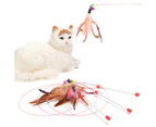 Feather Stick Interactive Bendable Steel Wire Cat Teaser Stick for Leisure
