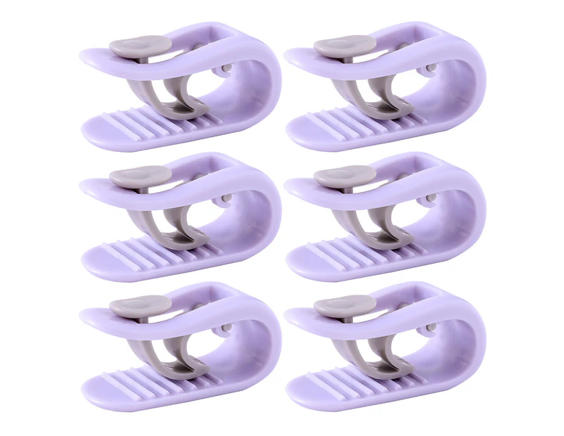 6 Pcs Quilt Clips Non-slip Needle-free Flexible No Pins Duvet Gripper for Blankets Purple