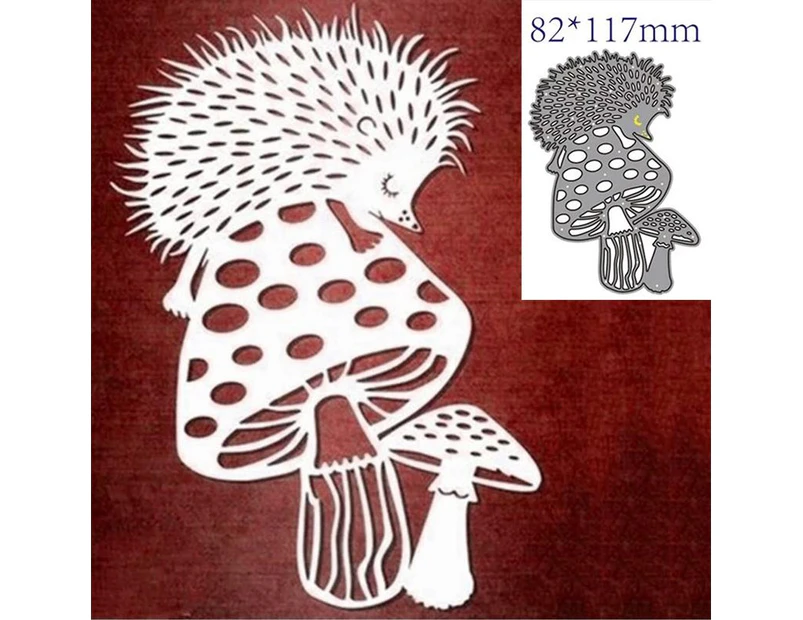 Hedgehog Mushrooms Cutting Dies Stencils Scrapbooking Embossing Album Card DIY