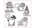 Heart Gnome Silicone Clear Seal Stamp DIY Scrapbooking Embossing Photo Album