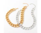 Unisex Thick Link Chain Short Necklace Hip Hop Party Club Statement Jewelry Gift Golden