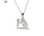 Stainless Steel Mom Daughter Pendant Charm Necklace Jewelry Mother Day Gift 5#