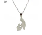 Stainless Steel Mom Daughter Pendant Charm Necklace Jewelry Mother Day Gift 7#