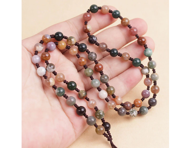 Unisex Agate Beads Unique Colorful DIY Handmade Necklace Jewelry Accessory for Home Multicolor