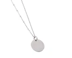 Unisex Necklace Round Pendant Smooth Surface Men Women DIY Bright Luster Pendant Necklace Jewelry Gifts Silver