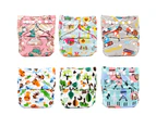 6 Pack Baby Cloth Diapers, One Size Adjustable, Washable, Reusable, Leak Proof Baby Diaper Bags—Style2