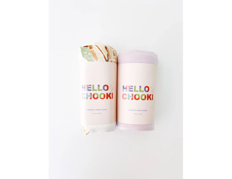 Hello Chooki Organic Bamboo Jersey Swaddle Wraps  2-Pack - Australia & Lilac