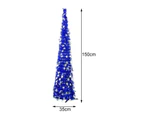 Christmas Tree Creative DIY Foldable PVC 1.5m Five-pointed Star Ornament Collapsible Tinsel Xmas Tree for Party-Coffee