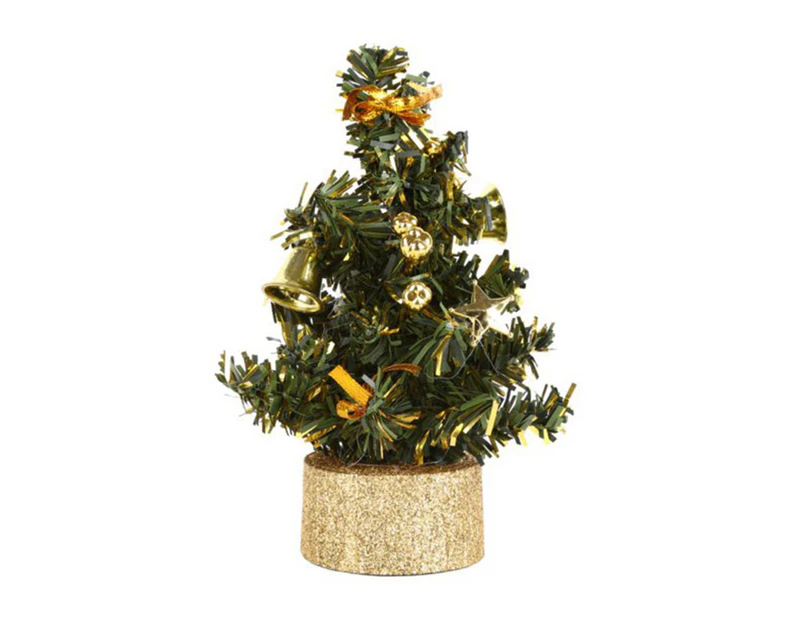 15cm Decorated Mini Christmas Tree Easy to Maintain PVC No Withering Artificial Christmas Tree Table Decor-3 Layers