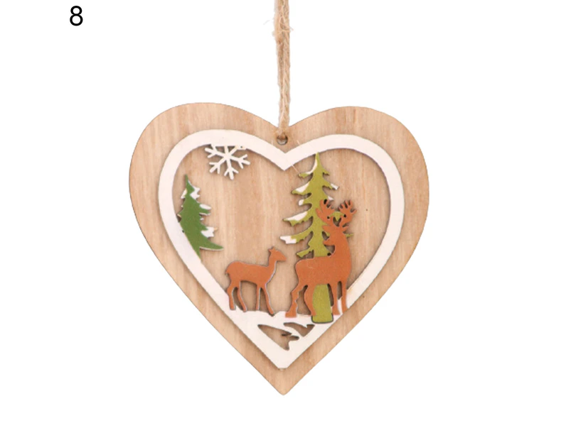 Christmas Tree Pendant Decorative Three-dimensional Tree Elk Craft Vintage Christmas Party Pendants Ornaments Home Decor