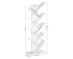 Vasagle 8 Tier Tree Bookshelf White Bookcase