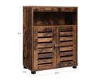 Vasagle Cupboard Storage Cabinet with Shelves and Louvered Door Rustic Brown