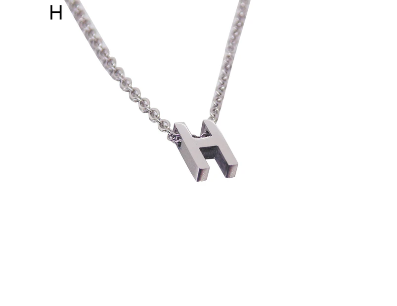 Women Necklace Letter Shape Unisex Smooth Alloy Men Pendant for Gift H
